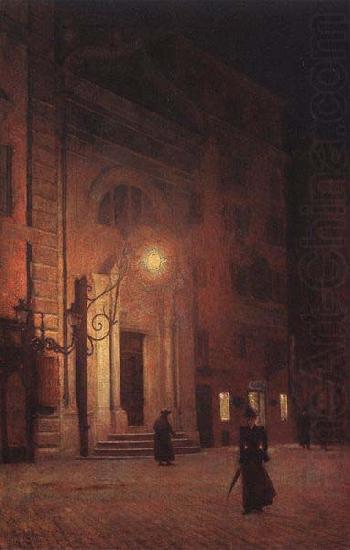 Street at night, Aleksander Gierymski